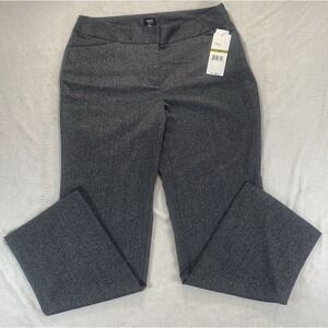 RAFAELLA Dress Pants 14 Black Tweed Straight Leg Curvy NWT Officecore Minimalist